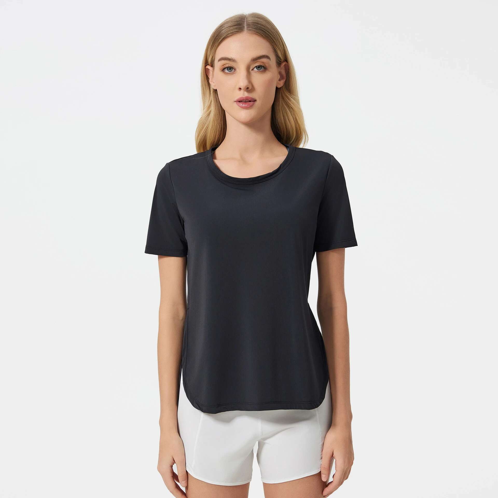 Ddmyoutdoor China Domestic Mermaid Curve Summer Loose Breathable Yoga Clothes Top Women S Side Split Quick Drying Running Fiess Short Sleeve