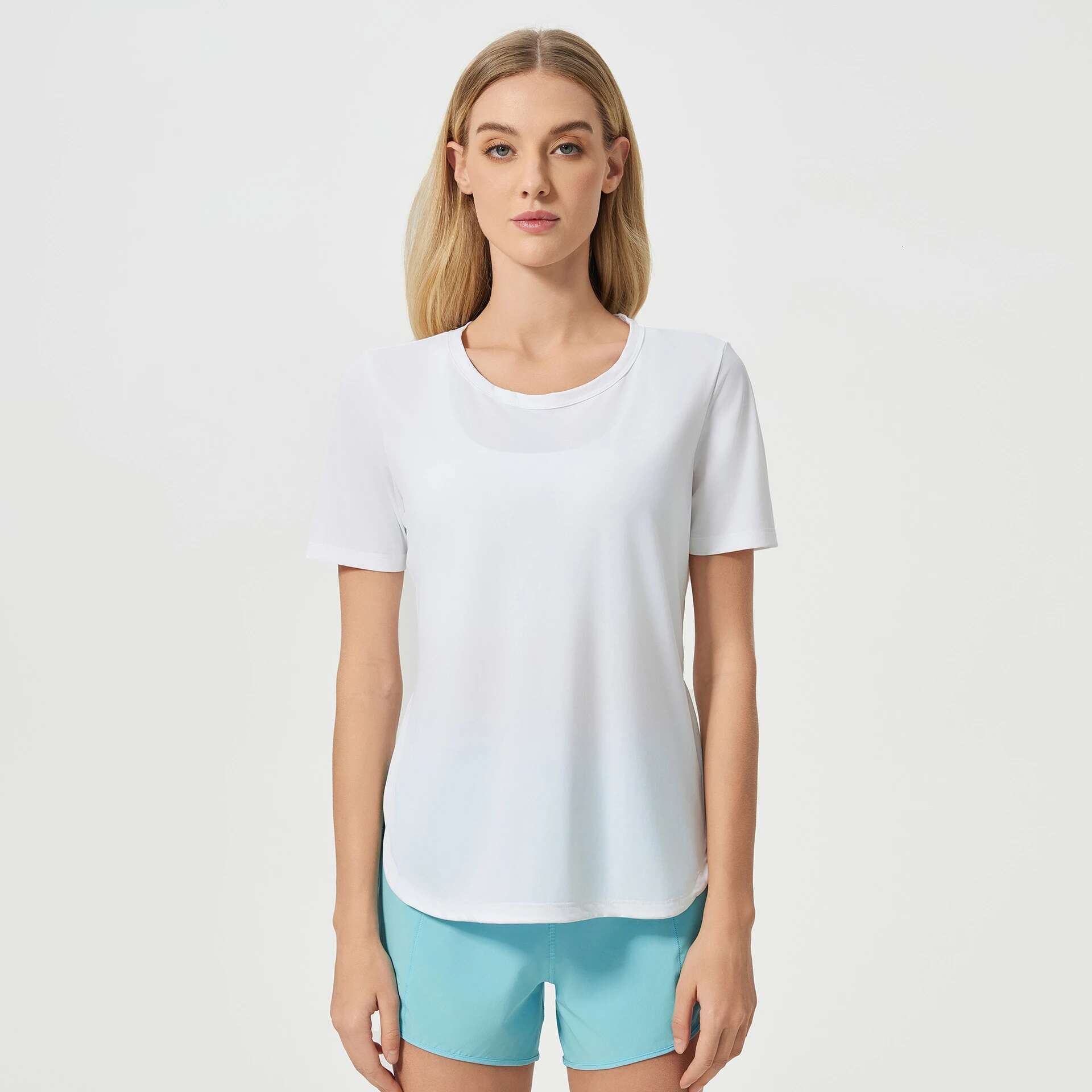 Ddmyoutdoor China Domestic Mermaid Curve Summer Loose Breathable Yoga Clothes Top Women S Side Split Quick Drying Running Fiess Short Sleeve