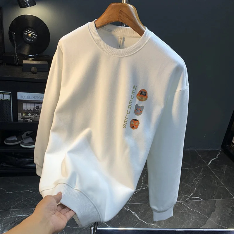 mens hoodie trendy printed fashion street casual sweater versatile loose elastic comfortable high end Top Autumn 250113