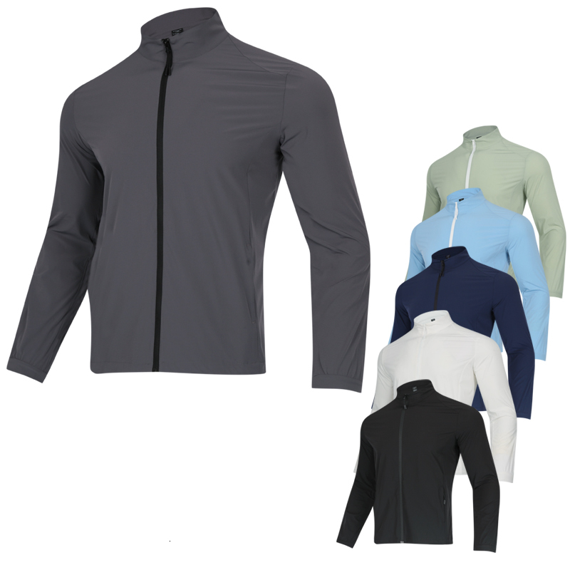 Ddmyoutdoor China Domestic Outdoor Running Coat Nylon Zipper Breathable Long Sleeve Reflective Letter Workout Golf Casual Men Sports Light Jacket