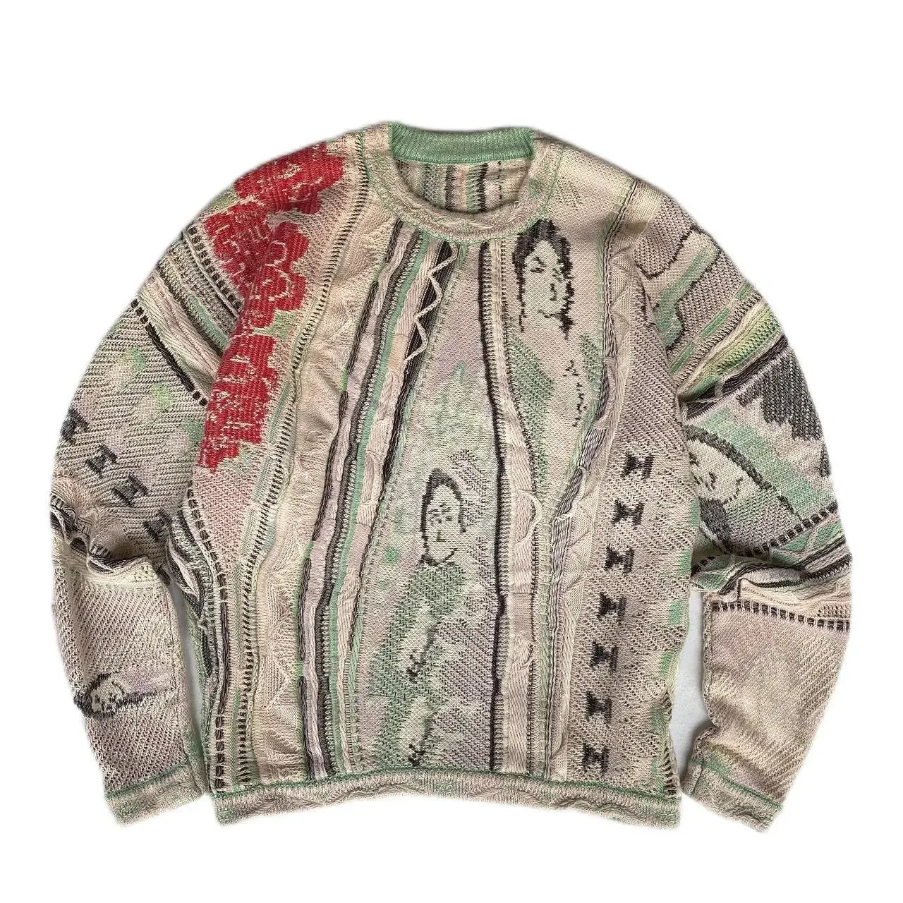 3D printing Mens National Characters Jacquard Sweaters Japanese O Neck Pullover Knitwear for Male 250113