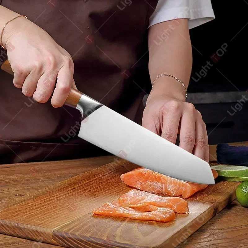 Professional Kitchen Knives Set Japanese Chef Knife Meat Cleaver Chopping Fish Fillet Cooking knife with box Kitchen AccessoriesXJ250117
