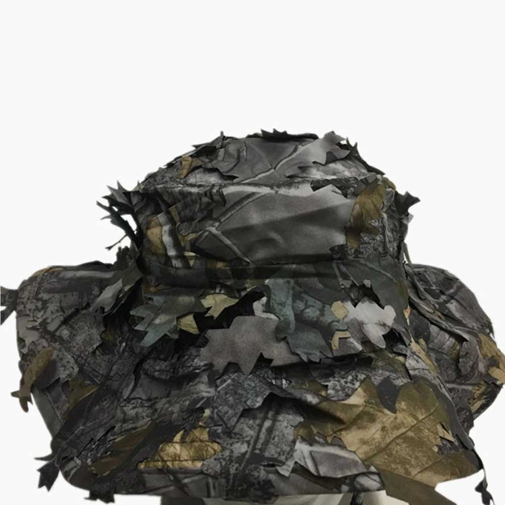 Sun Protection Flat Camouflage fect 3D aves Outdoor Fishing Boonie Tactical Fashion Polyester Hunting Hat Bird WatchingXJ250116