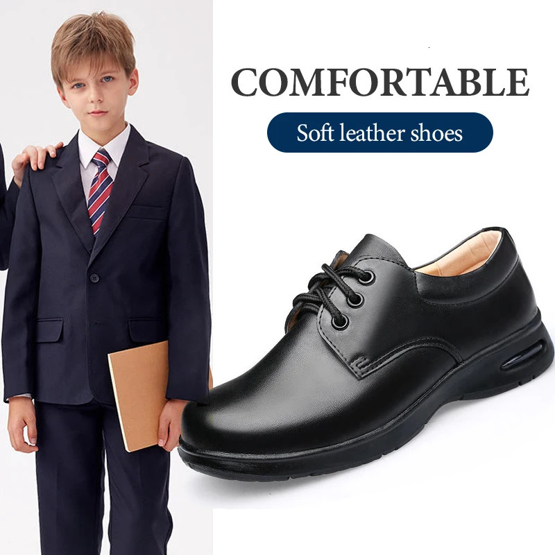 Campus Shoe Child Girl Middle School Student Shoe Children Boy Leather Shoes Early Boys Dress Shoes Soft Bottom Black High Kids 250113