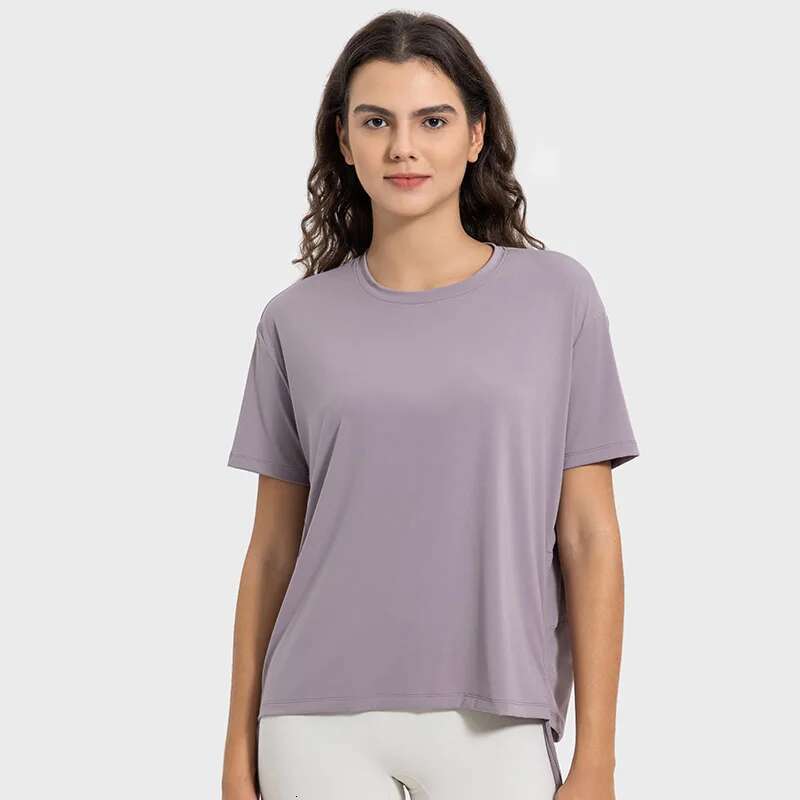 Ddmyoutdoor China Domestic Mermaid Curve New Cool Breathable Quick Drying Drawstring Pleated TEE Loose Comfortable Round Neck Outdoor Sports Short Sle