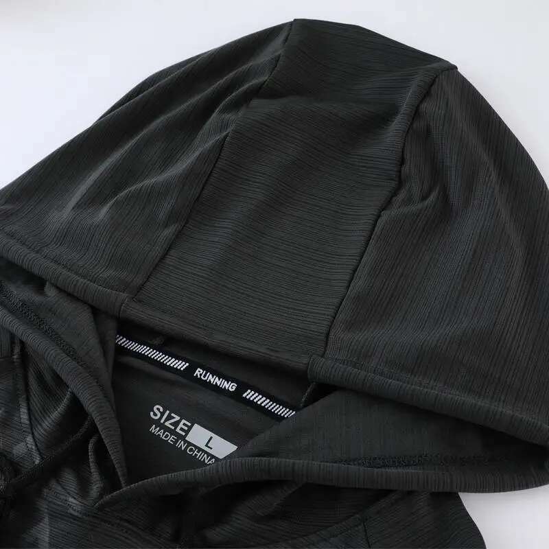 Ddmyoutdoor China Domestic Training Patchwork Sweatshirt Running Quick Dry Breathable Sports Hooded Gym T Shirt Thin Compression Men Causal Long Shirt