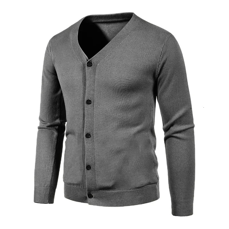 Autumn Mens Knitted Cardigan Thin V-neck Elastic Slim Fit Button Up Sweater Solid Color Casual Versatile Coat 5XL-M 250113