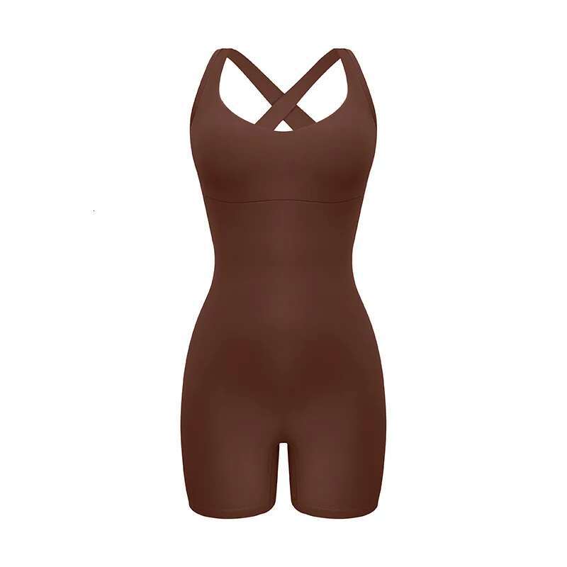 Ddmyoutdoor China Domestic Mermaid Curve Autumn And Winter New Product High Support Cross Hollow Out Beauty Back Shorts Yoga Jumpsuit