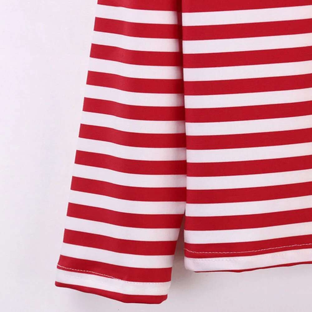 Women's Red And White Striped Long Sleeved T-shirt Loose Casual Shirt Women's Basic Round Neck Top Designer T-shirt Autumn Pullover New 2025