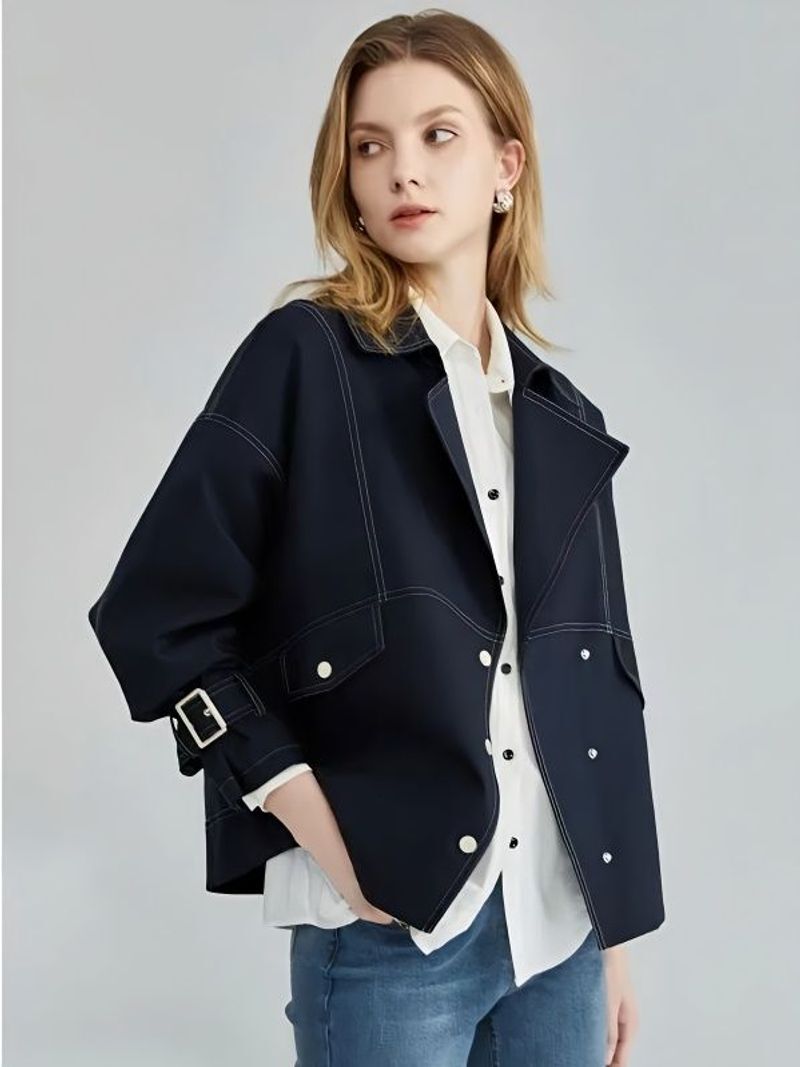 2024 Spring New Trendy Windbreaker Women's Design Temperament, Sense, Fashion Loose Casual Coat Top