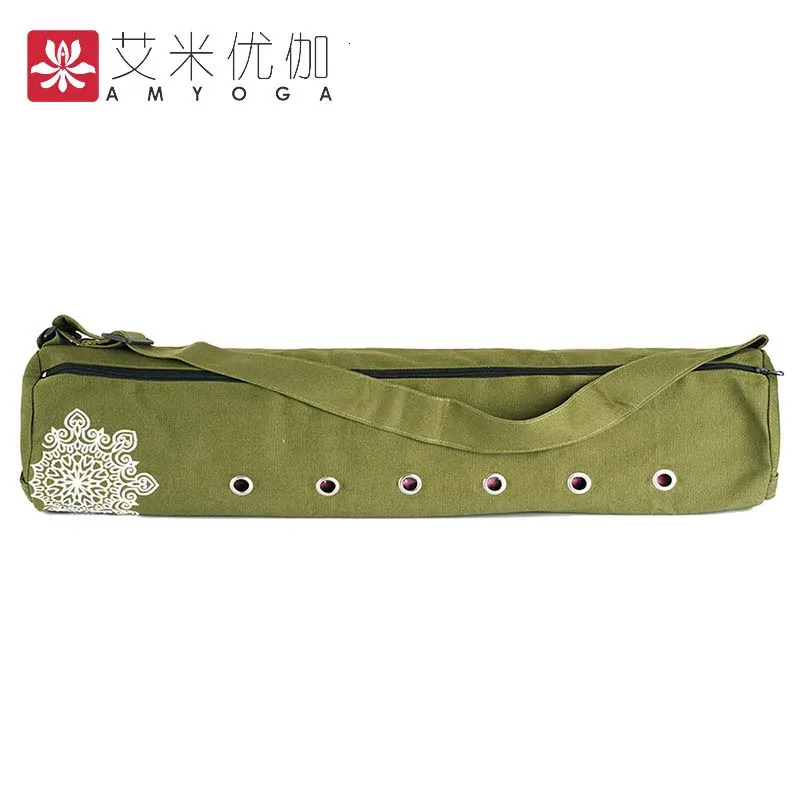 durable canvas cotton yoga mat bag with large zipper opening easy loading 250114