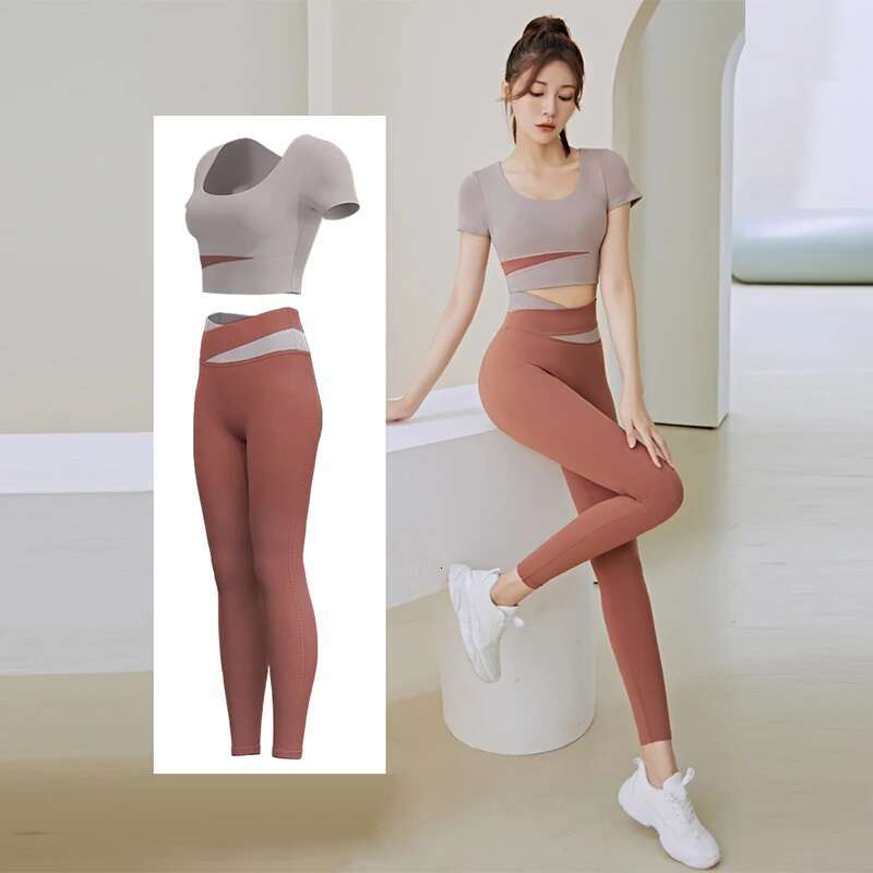 Ddmyoutdoor China Domestic Women Pcs Gym Set Sports Crop Top Bra Running Fiess Yoga Suit Sport Outfit Gymwear Lady Workout Clothes High Waist Leggings