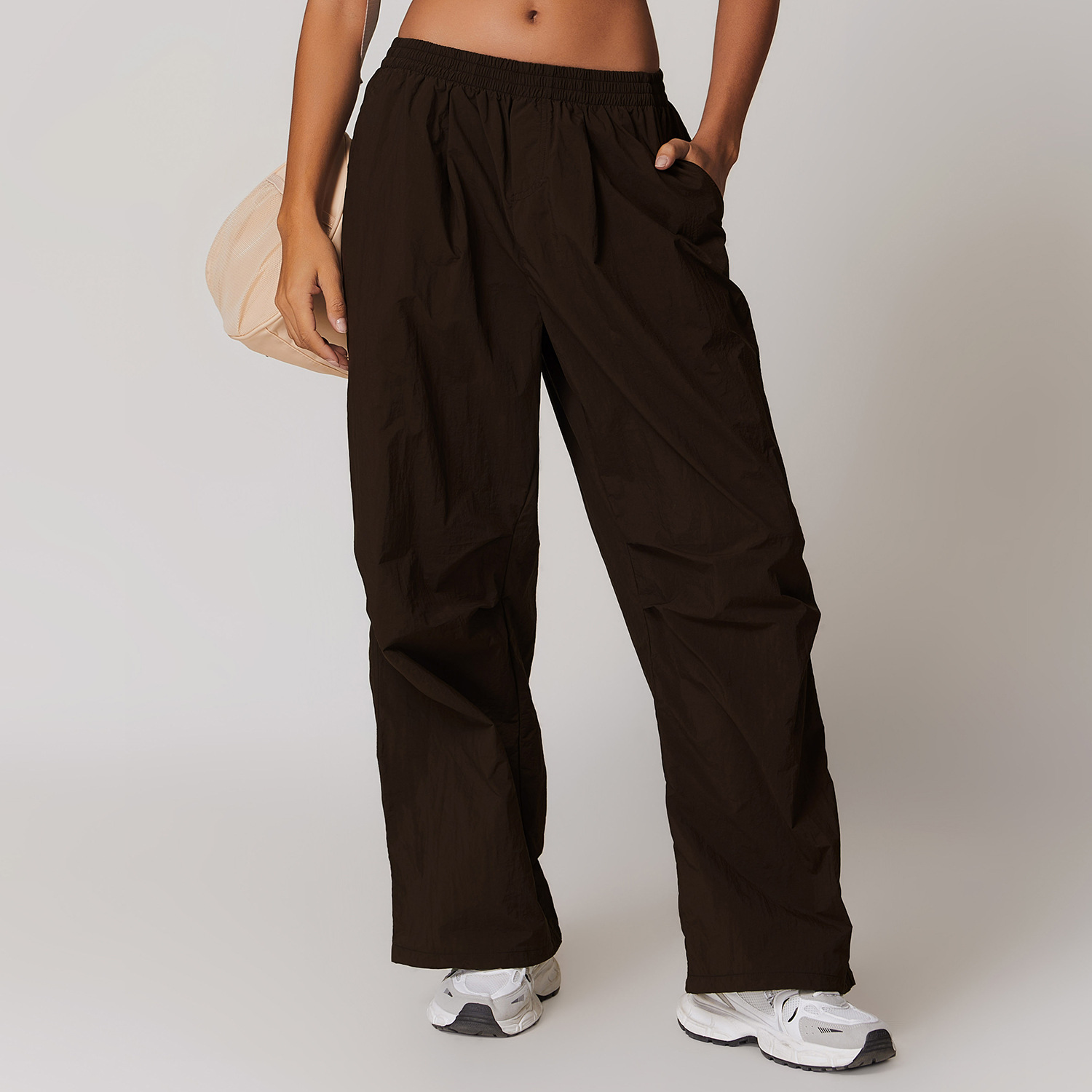 Lightweight breathable work pants women leg drawstring design casual sweatpants multi-pocket running fitness pants