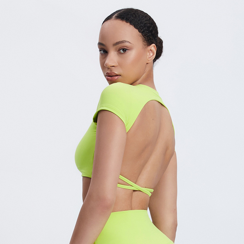Ddmyoutdoor China Domestic Mermaid Curve New Naked Yoga Suit Women S Big Backless Tight Sports Top Outdoor Running With Chest Pad Fiess T Shirt