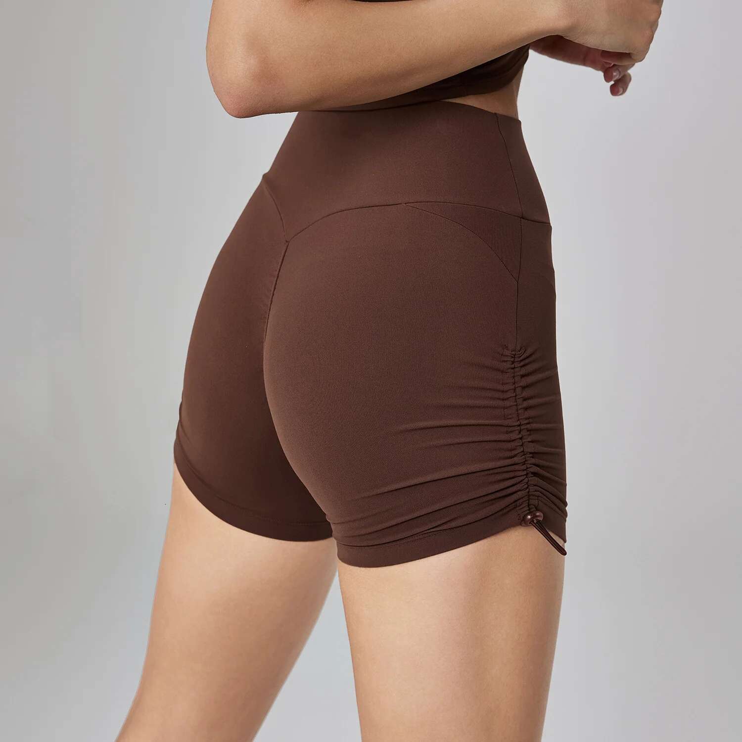 Ddmyoutdoor China Domestic Mermaid Curve Tight Yoga Pants Drawstring Sports Peach Hip Fiess Shorts Women S Summer