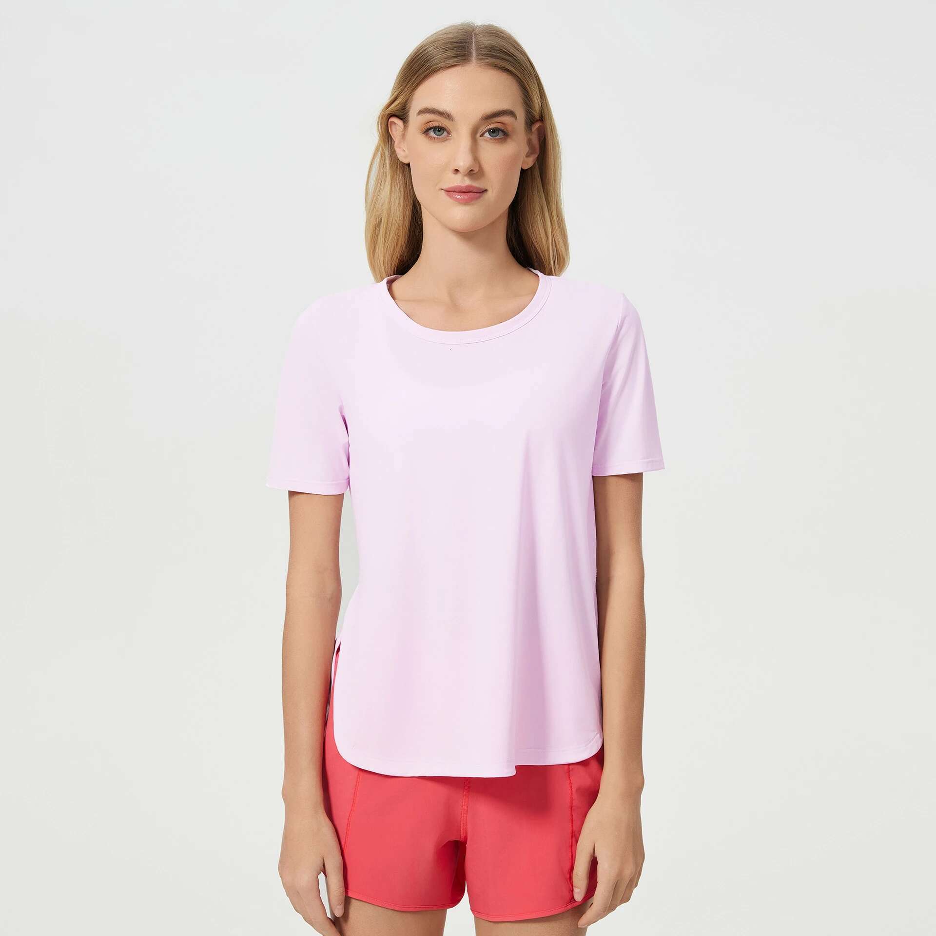 Ddmyoutdoor China Domestic Mermaid Curve Summer Loose Breathable Yoga Clothes Top Women S Side Split Quick Drying Running Fiess Short Sleeve