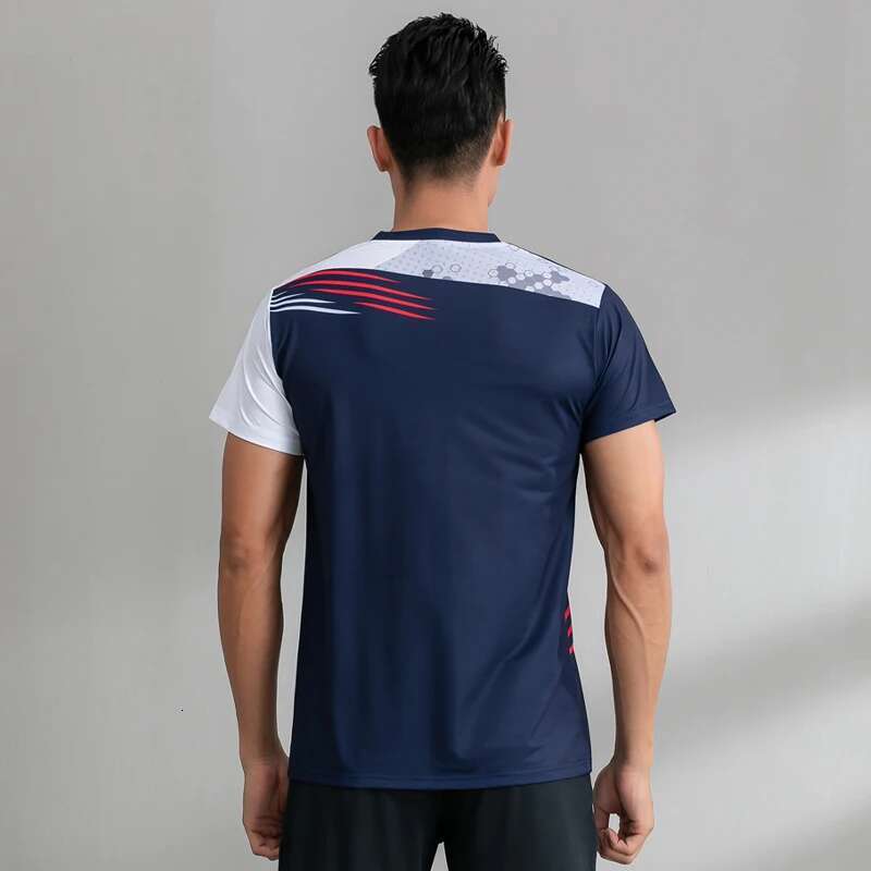 Ddmytiger China Domestic New Badminton Shirts Elasticity Print Breathable Comfort Tennis Training Short Sleeves V Neck Polyester Running Gym Fashion T