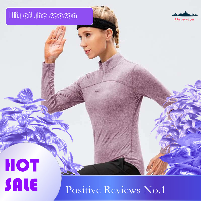 Ddmyoutdoor China Domestic Women Running T Shirs Winter Veet Fiess Yoga Thermal Stand Collar Shirts Sweater Workout Training Sport Gym Top