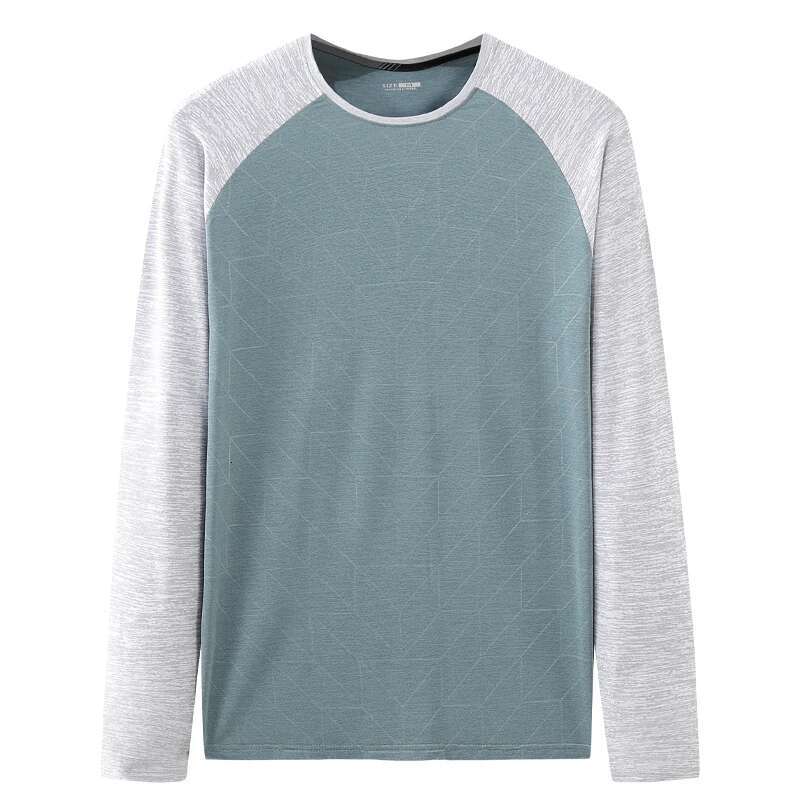 Ddmyoutdoor China Domestic Men Running Workout Long Sleeves Breathable Print Loose Fiess Jogger Fashion Sports Shirts Patchwork Quick Dry Training Tee