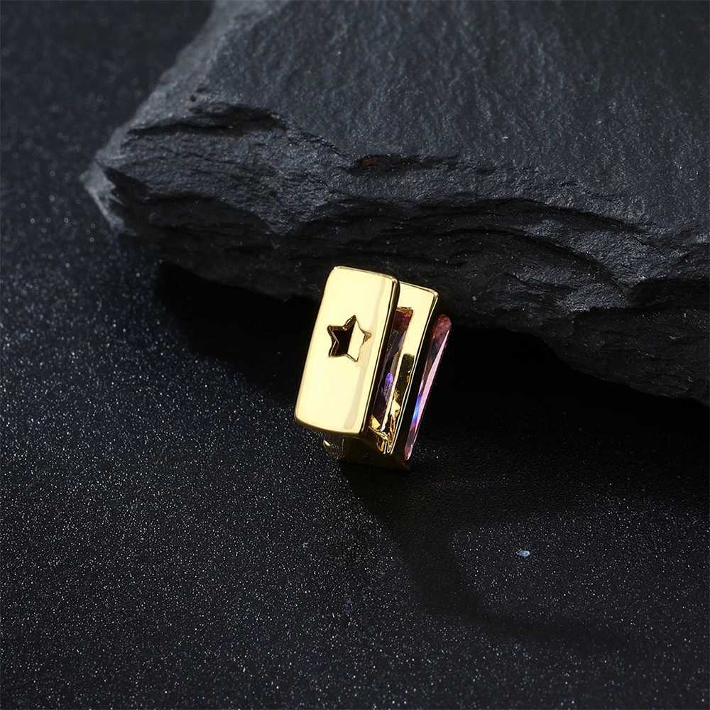 Hip Hop Fashion 2pcs/lot Pink Baguette Zircon Teeth Grillz For Men Women Dental Grills Teeth Single Punk Teeth Grillz JewelryXJ250114