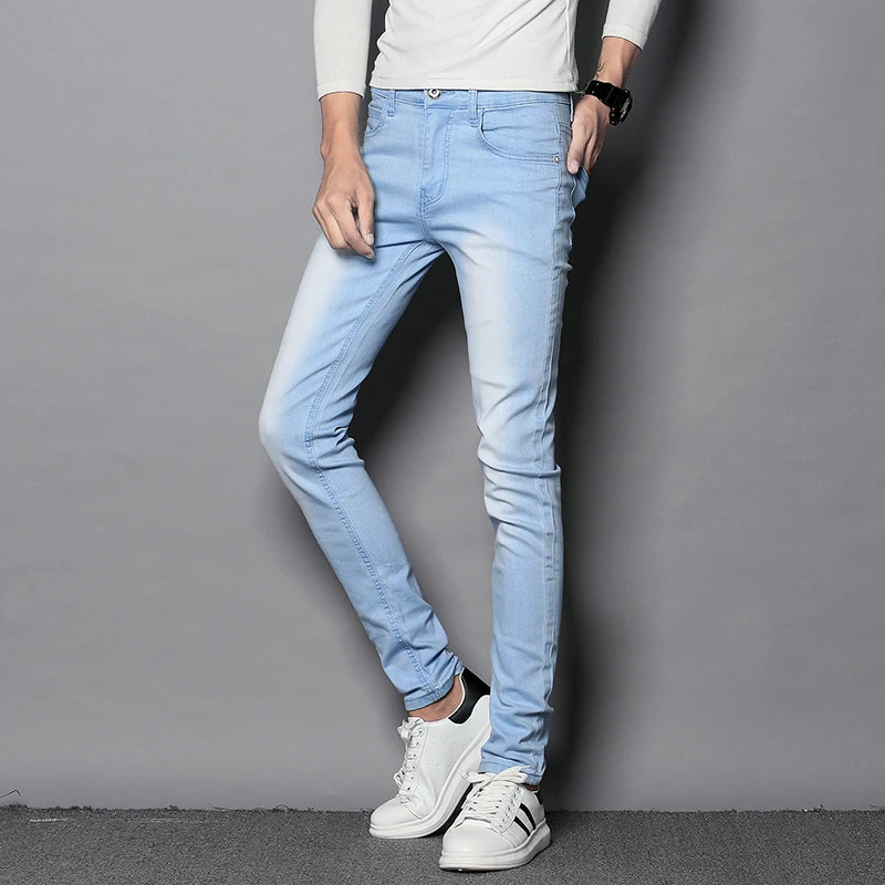 High Quality Mens Skinny Jeans Classic White Black Slim Fit Stretch Casual Denim Treosers Fashion All-match Mens Pencil Pants 250116