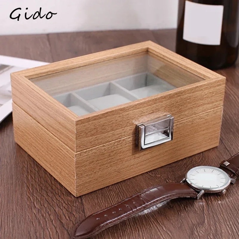 Wooden Watch Box for Exhibitors Jewelry Store Clock Watches Display Case Organizer Festival Party Gift 2/3/6/10/12 Slots 250117
