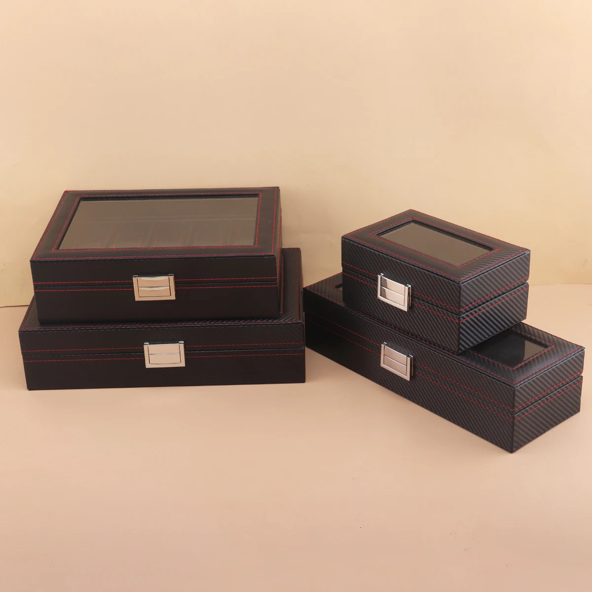 3/6/10/12 Grids Carbon Fiber Watch Boxes Watch Organizers Top Quality Boxes for Men Women Watches Jewelry Display 250117