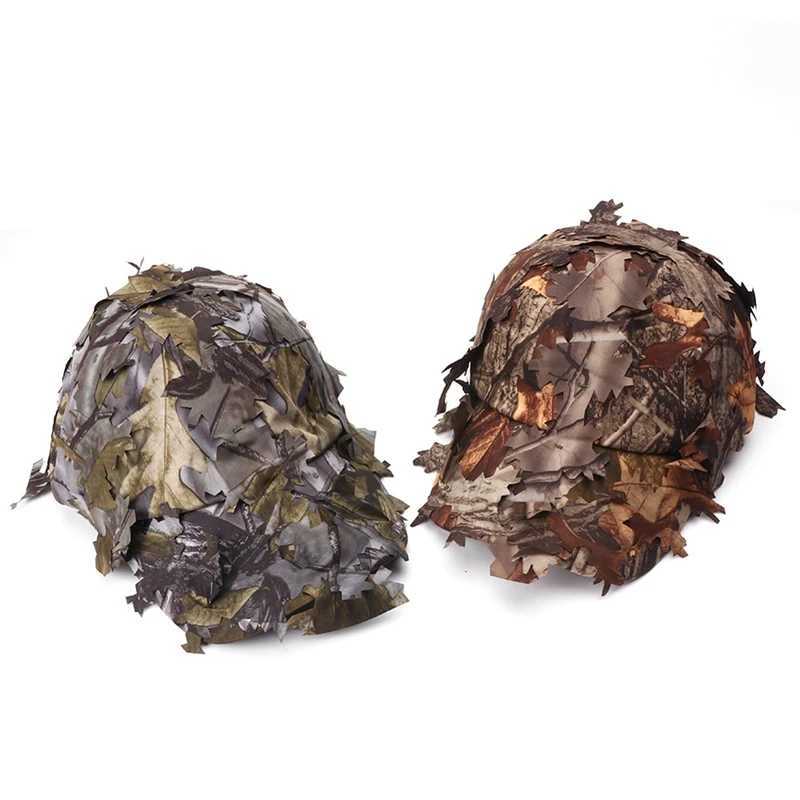 Camouflage Outdoor Tactical with 3D Bionic af Camo Hunting Hat Hidden Jung Sniper Hat Sun ProtectionXJ250116