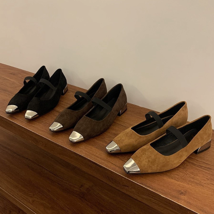 Women Dress Shoes Design Sense NEW hot Square Toe Retro Style Versatile Low Heel Triple Black Brown Coffee Free shipping