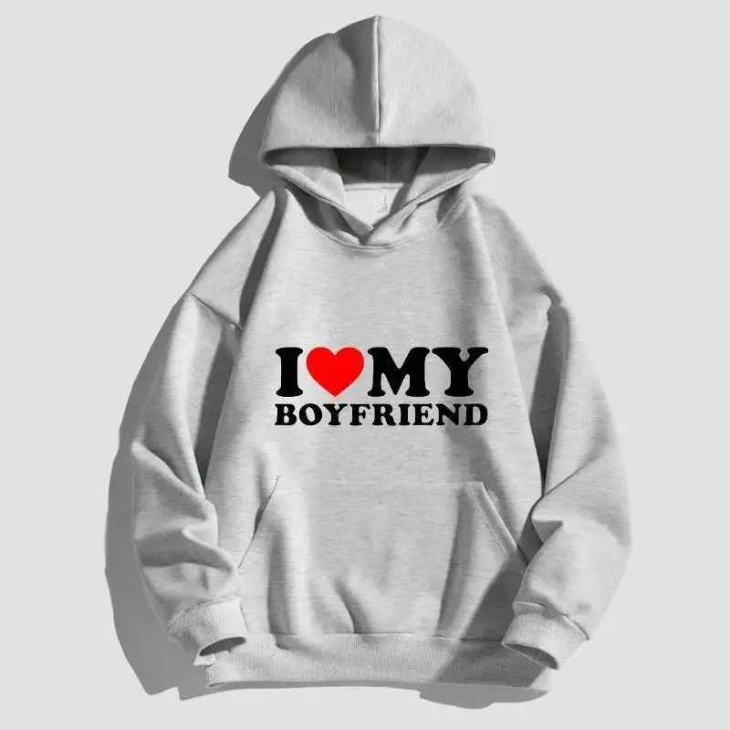 I LOVE MY GIRLFRIEND Print Unisex Hoodie Y2K Sweatshirt for Womens/Mens Hoodies Sweatshirts Solid Pullovers Tops W250117