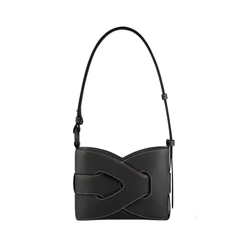 France 2025 New Niche High Appearance Level High-Grade Light Underarm Bags Leather Handbag Simple Woven Bag Woman Package