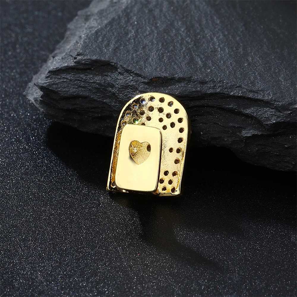 D Z Hip Hop Single Arch Shape Teeth Grillz For Unisex 2024 Fashion Iced Out CZ Stones Paved Grills Dental Mouth Teeth JewelryXJ250114