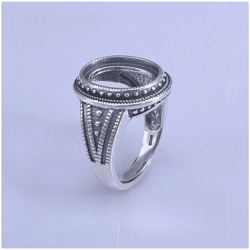 Setting 911101212141115101m Gemstone S925 Sterling Silver Ring Empty DIY Support for Men Fine Fashion Charm Jewelry 250110