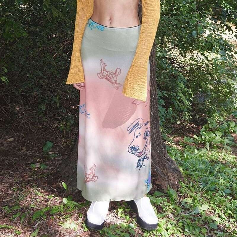 2025 summer European American fashion street spicy girl real shot gradient half skirt women's new style chic and elegant clothing