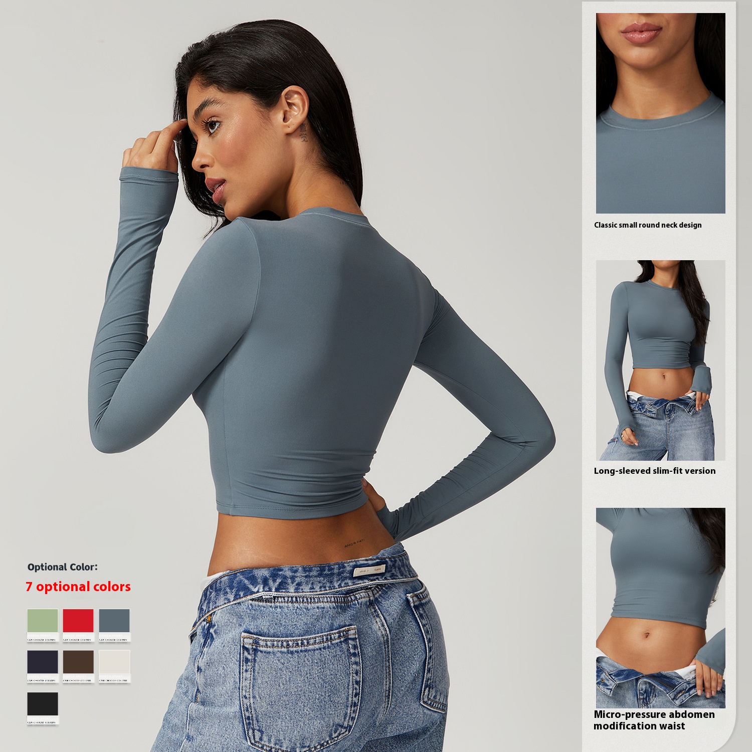 Tight Athletic T-Shirt Quick Dry Long Sleeve Yoga Wear Pilates Running Exercise Fitness Long Sleeve Top