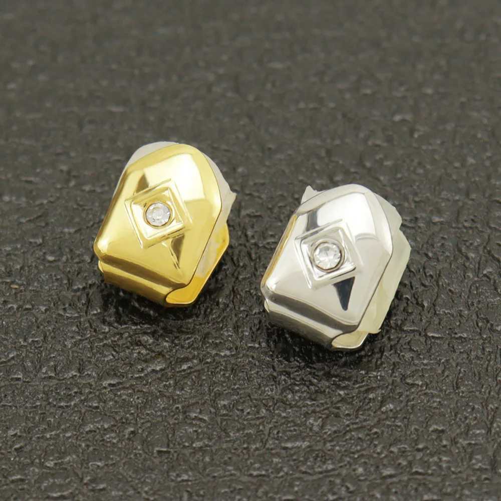 1pc Single Hip Hop Teeth Grillz Gold Plated Dental Grills Rock Tooth Grillz Caps Crystal Teeth Caps Halloween Vampire Tooth GiftXJ250114