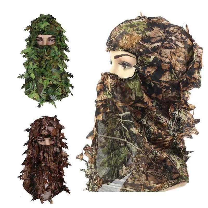 3D af Camouflage Face Mask Hunting Hood Ma Tactical Camouflage Hat Turkey Camo Hunter Ghillie Suits Airsoft AccoriesXJ250116