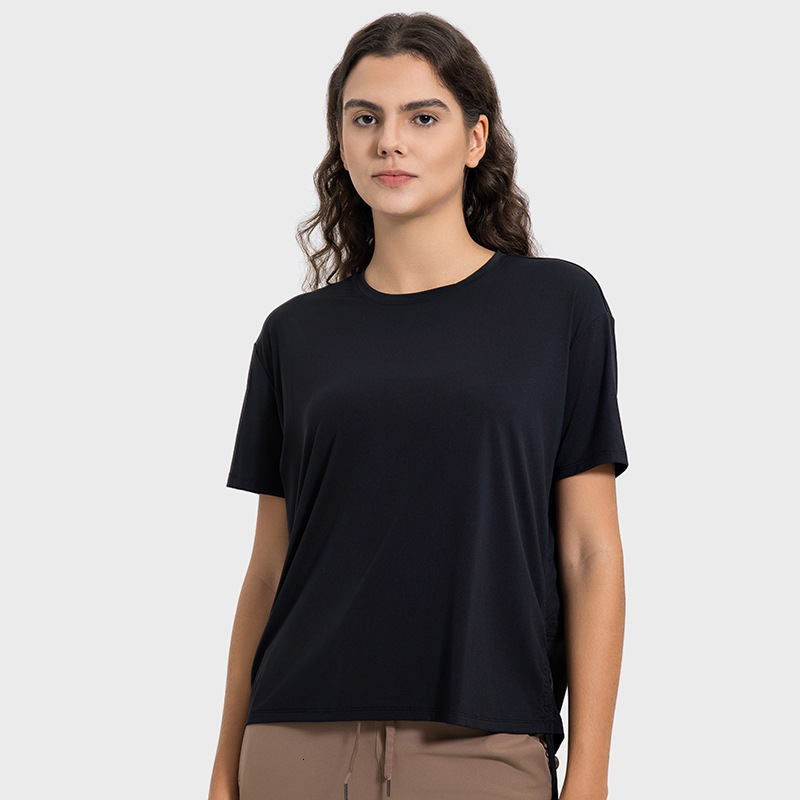Ddmyoutdoor China Domestic Mermaid Curve New Cool Breathable Quick Drying Drawstring Pleated TEE Loose Comfortable Round Neck Outdoor Sports Short Sle