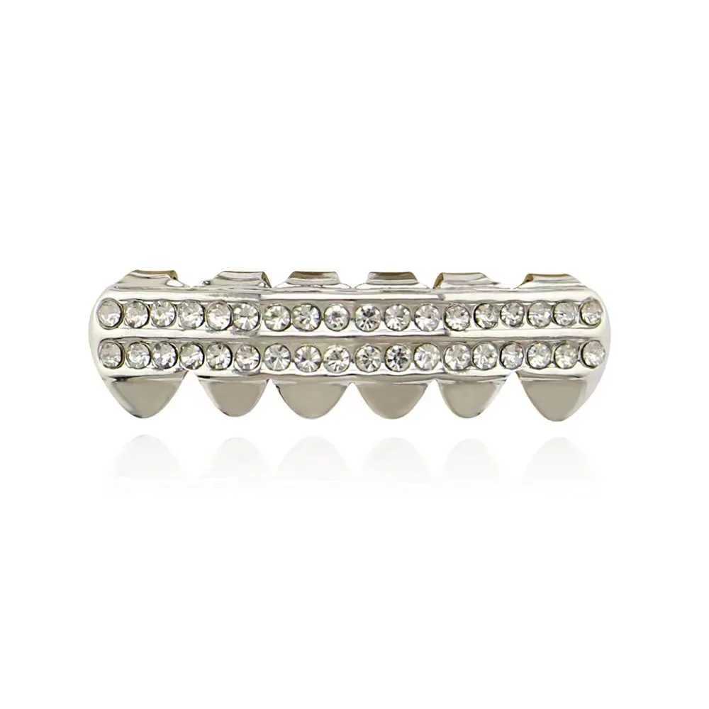 Fashion Gold Rose Gold Plated Teeth Grillz Hip Hop Cool Popular Vampire Gangsta Fang Tooth Cap Mold Kit Body Jewelry GiftXJ250114