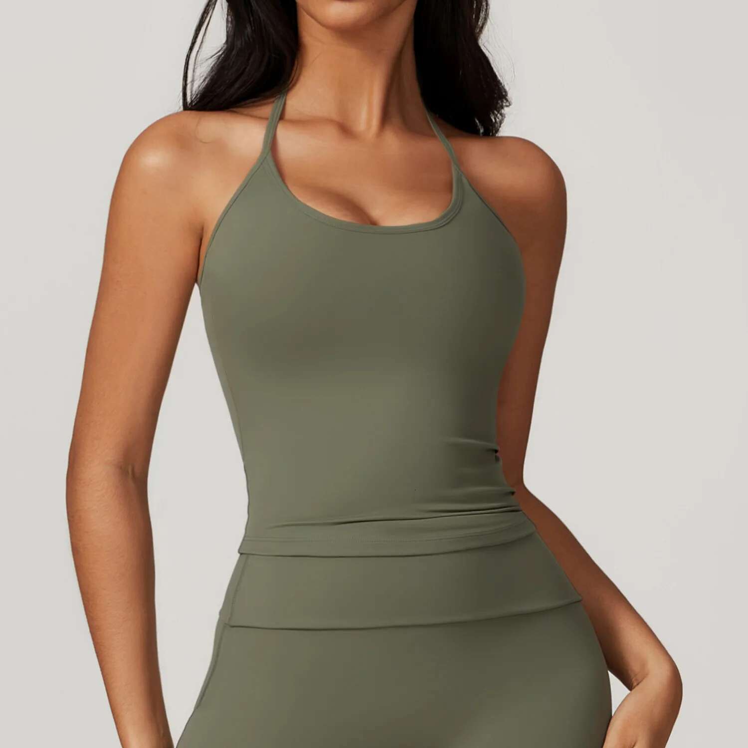 Ddmyoutdoor China Domestic Mermaid Curve Strap Neck Beauty Back Yoga Vest With Chest Pad Casual Tight Sports Quick Drying Fiess Top For Women