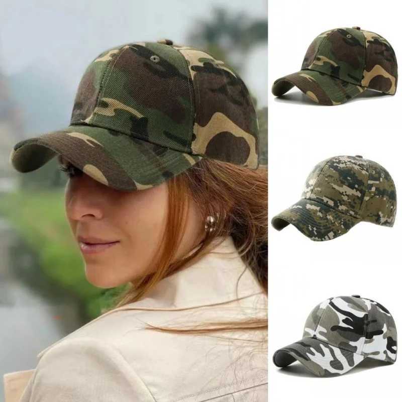 Mens Outdoor Cotton Baseball Sunscreen Sunhat Camouflage Printed Adjustab Sports Cycling Jung Hiking Anti-UV Hat VisorsXJ250116