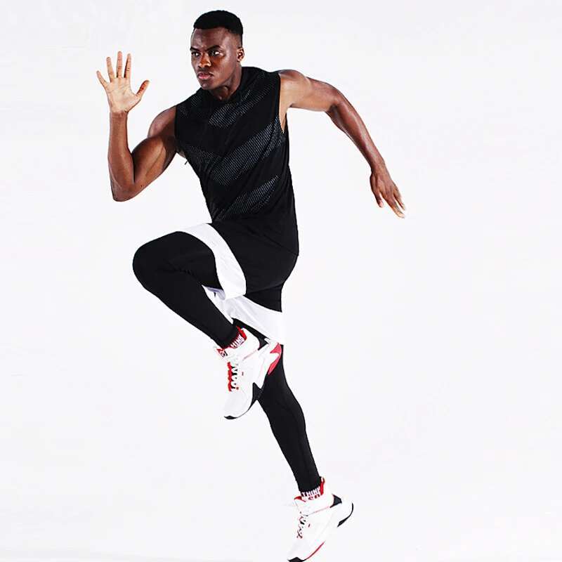 Ddmyoutdoor China Domestic Men Running Vest Hooed New Summer Gym Workout Sleeveless Shirt Ice Silk Fiess Bodybuilding Tank Tops Elastic Training Hood 