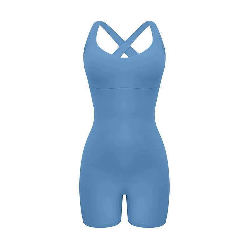 Ddmyoutdoor China Domestic Mermaid Curve Autumn And Winter New Product High Support Cross Hollow Out Beauty Back Shorts Yoga Jumpsuit