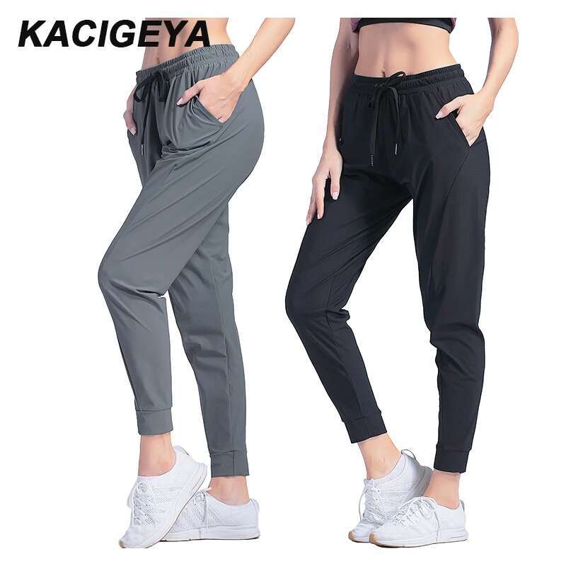 Ddmyoutdoor China Domestic Female Sportswear Trousers Nylon Quick Dry Running Pants Causal Breathable Drawstring Pocket Yoga Joggers Women Sweatpants