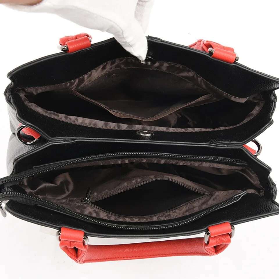 Double Layered Pocket Letter Printed Designer Handbag Leather Retro Women's Shoulder Crossbody Bag Women's Handbag