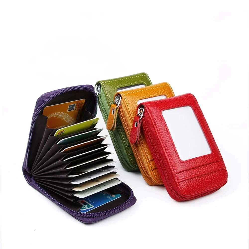 2024 New Vintage Genuine Leather Men's Wallet Credit Holder RFID Blocking Zipper Money Pouch Card Protect Case Pocket Purse swissmilitary