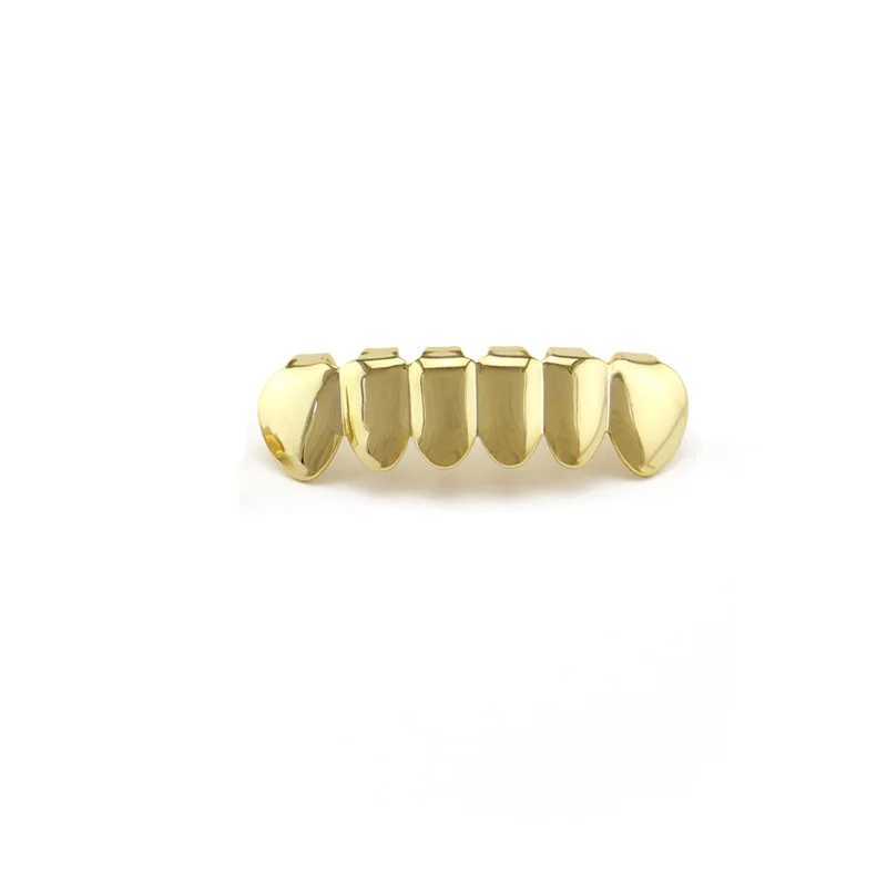 Hip Hop Teeth Grillz Gold Plated Dental Grills Rock Tooth Grillz Caps Crystal Teeth Caps Halloween Vampire ToothXJ250114