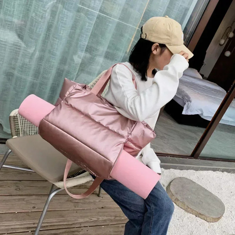 Women Gym Sports Bag Waterproof Swimming Yoga Mat Pink Weekend Travel Duffle Bags for Sport Fitness Shoulder Handbag 250114