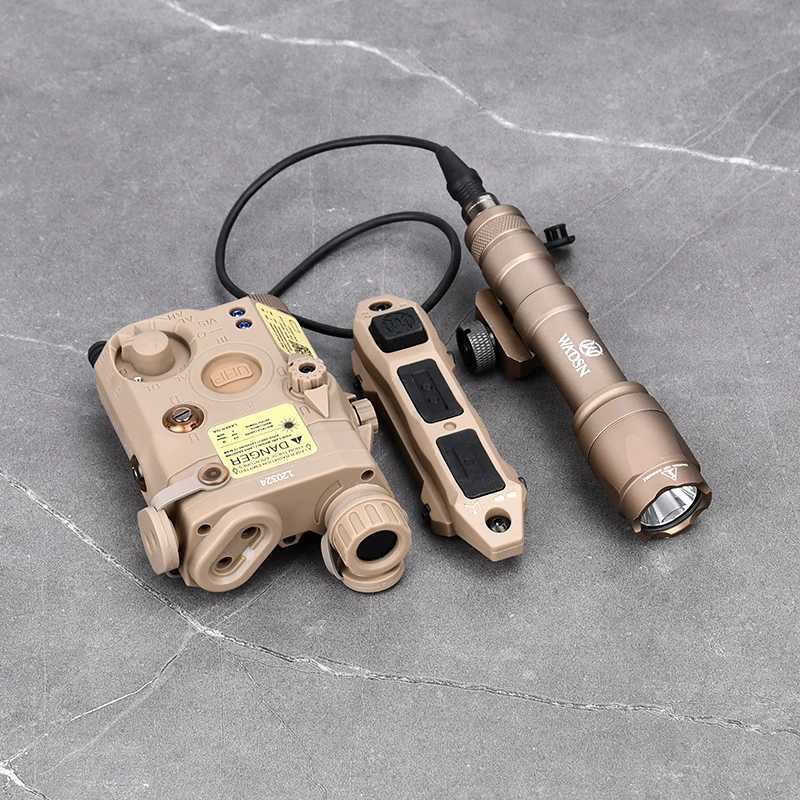 Tactical air gun PEQ-5 red dot green blue indicator without white light equipped with Surefir M300 M600 flash switch hunting laserW241227