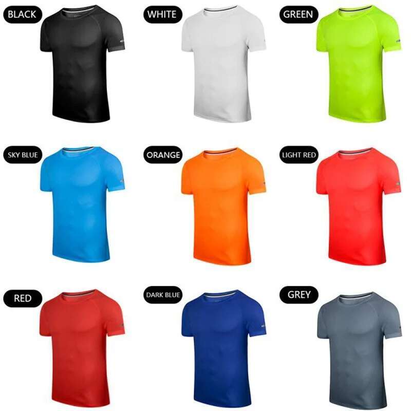 Ddmyoutdoor China Domestic Breathable Short Sleeve Men Running Fiess Tshirt Quick Dry Soccer Jersey Solid Sports Tees Bodybuilding Training Shirts